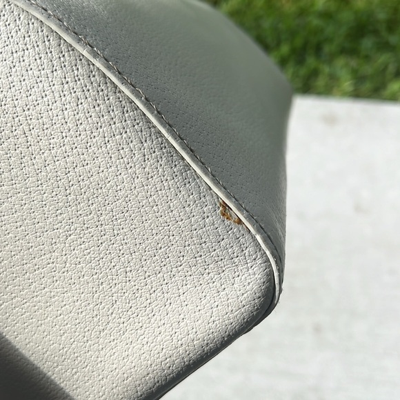 Vintage Y2K Kate Spade White Leather Barrel Satchel Handbag - Picture 5 of 11